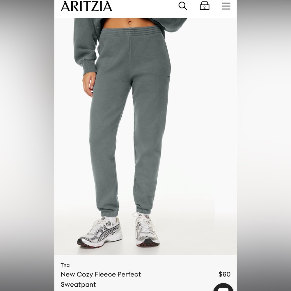 aritzia cozy fleece perfect sweatpants by TNA
